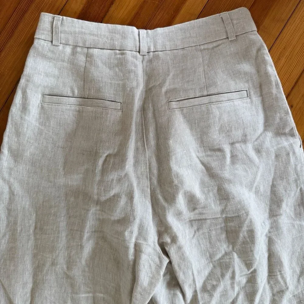 Reformation Mason Linen Pants NWOT in Oatmeal Size 2